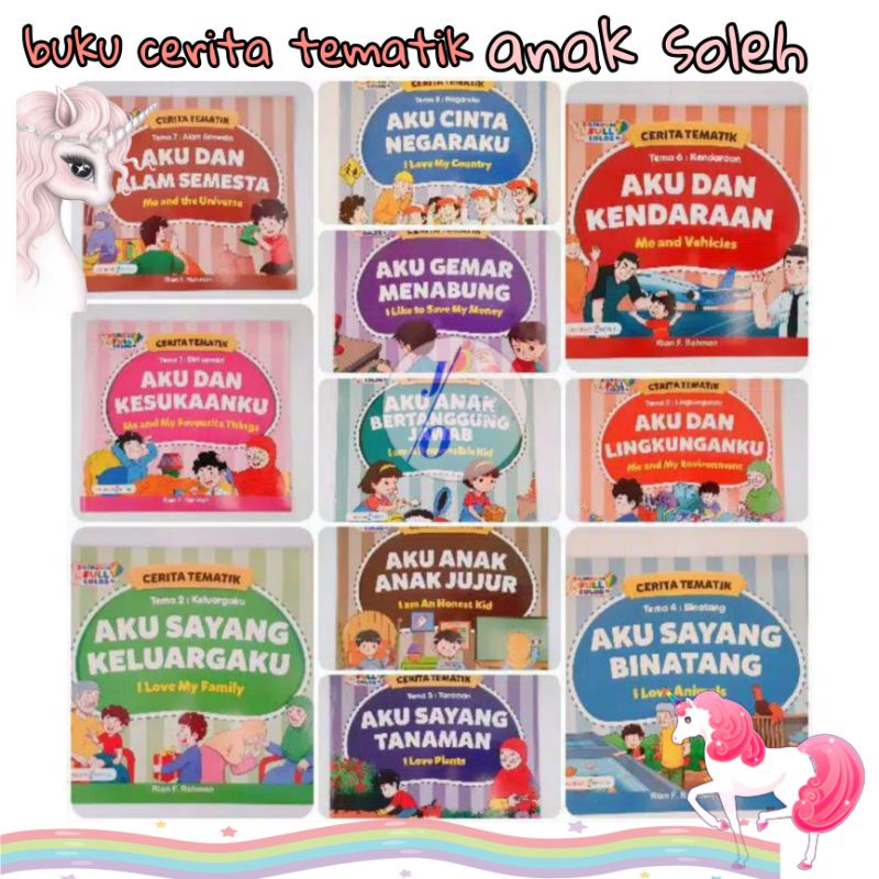 BUKU CERITA ANAK TK PAUD SD FULL COLLOR / CERITA TEMATIK UNTUK ANAK BACA BUKU BILINGUAL