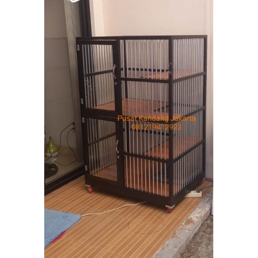 kandang kucing 2 kamar tingkat