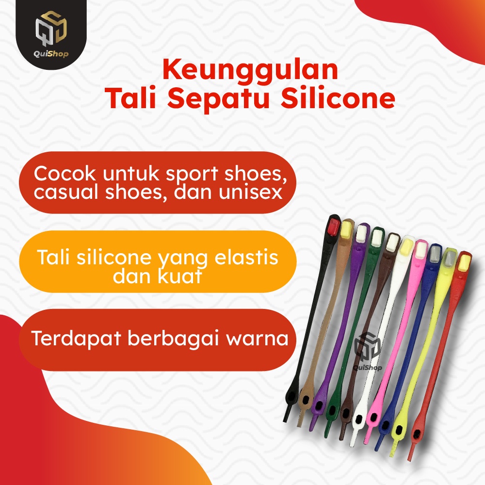 12 Pcs Lazy Shoelace Hilaces Silicone Tali Sepatu Silikon Aksesoris Pria Berkualitas