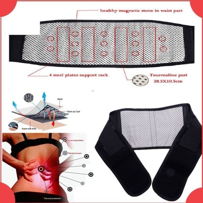 Tourmaline Magnetik Terapi Lumbar Waist Terapi Pinggang Back Pain - M