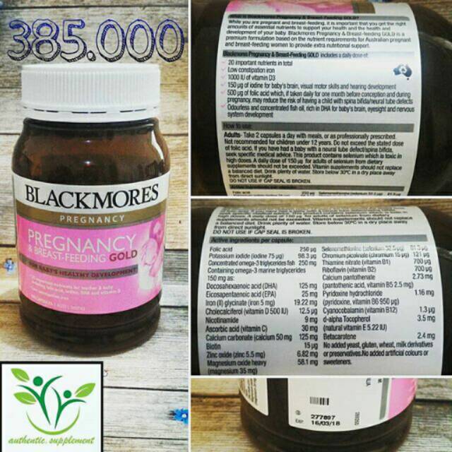 Blackmores pregnancy & breast feeding gold (180 kapsul)