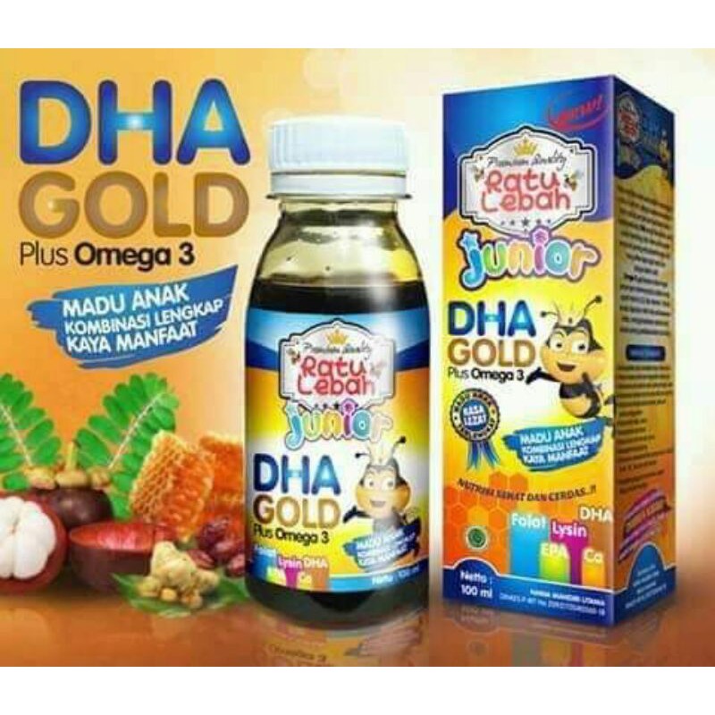 Madu Anak Ratu Lebah Madu DHA GOLD plus Omega 3 Madu Anak Cerdas Ratu Lebah