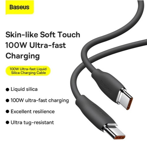 BASEUS kabel data 100 Watt Silica Gel Fast Charging Data Cable C to C 1,2m CAGD03