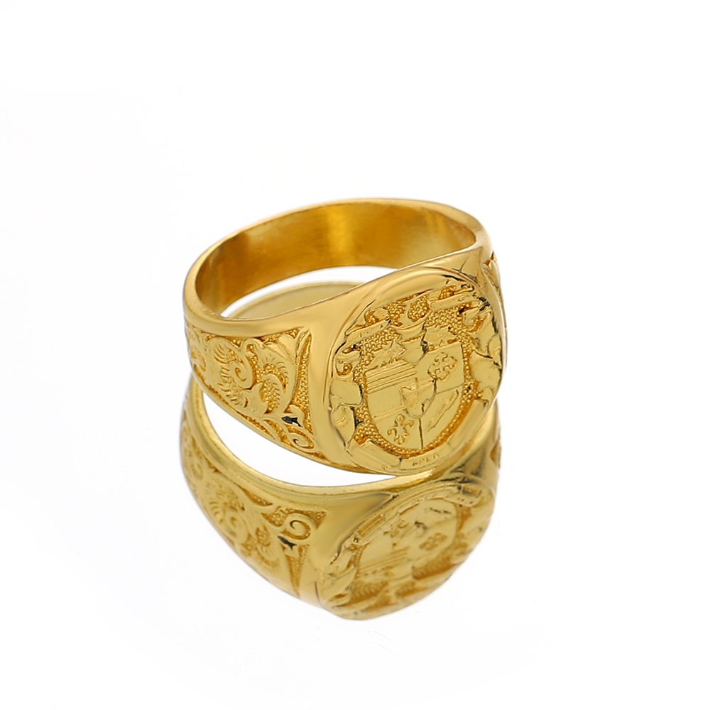 Cincin Jari Telunjuk retro Elegan Warna Emas Ukuran 9-13 Untuk Pria / Wanita