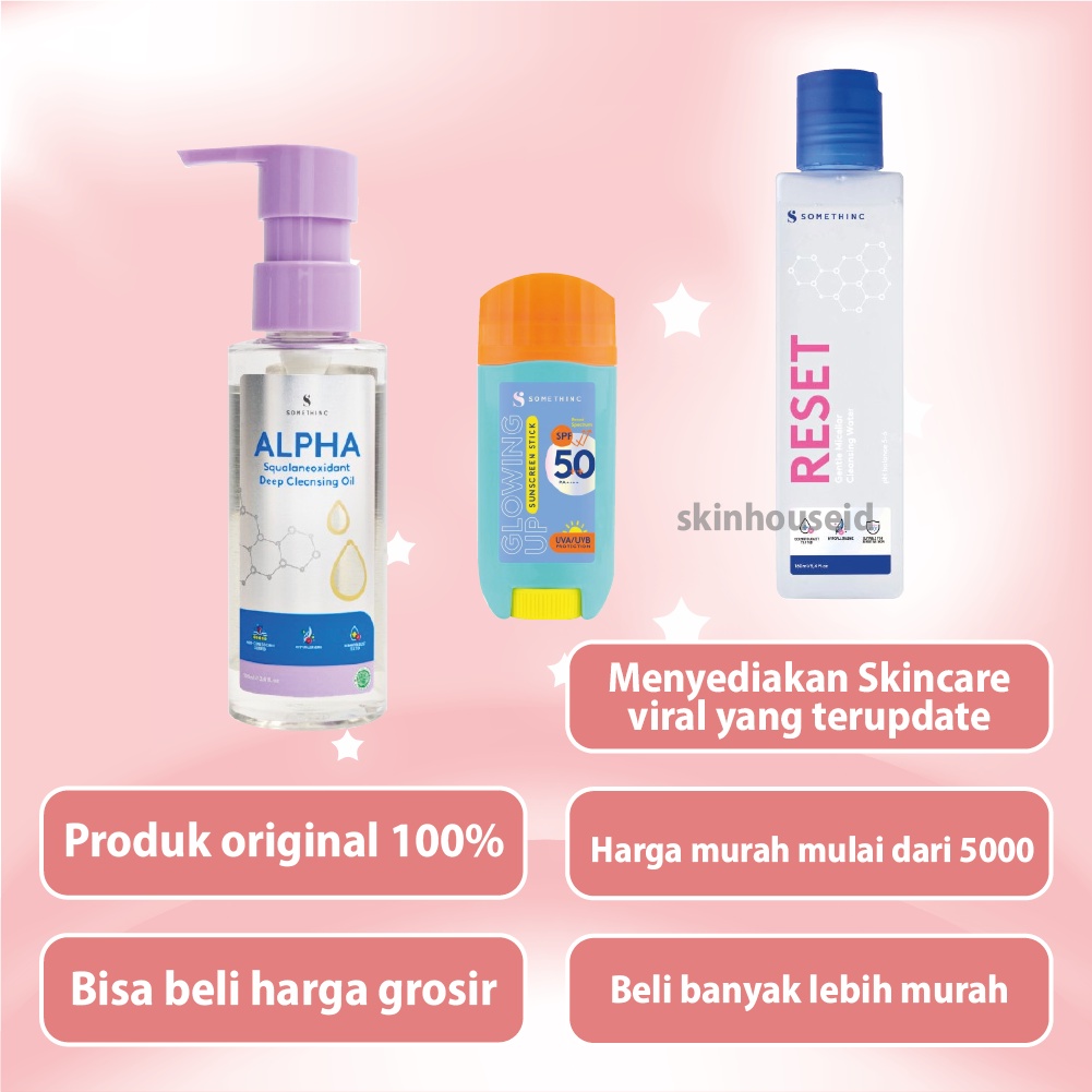 Skinhouseid Sunblock Somethinc Sunscreen Stick Glowing Up SPF 50+ PA++++ Perawatan Kecantikan Premium Original