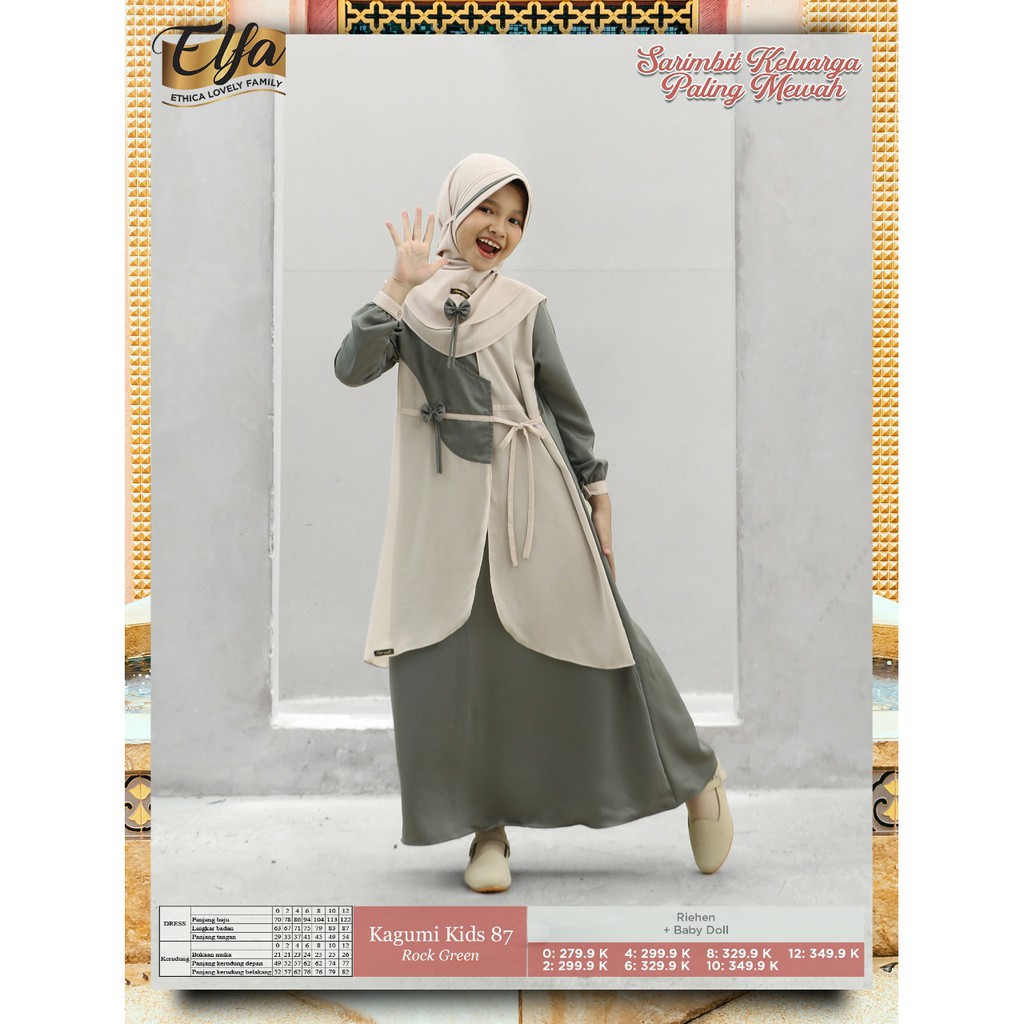 Elfa 201 Kahfi Koko Anak 117 Kagumi 206 Kids 87 Rock Green Gamis Ethica