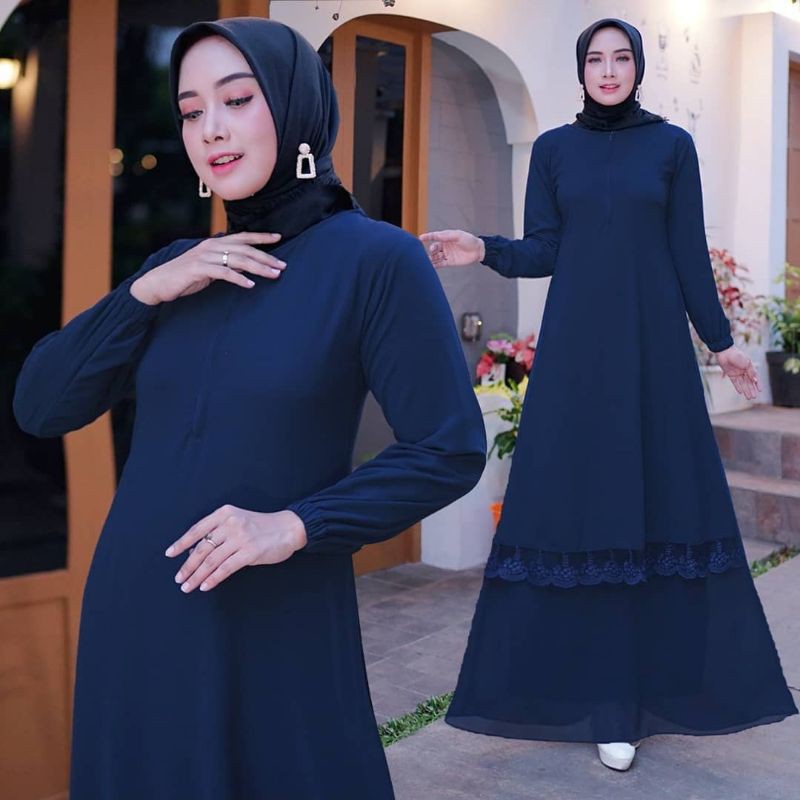 GAMIS MELAYU POLOS RENDA BUSUI / GAMIS MALAYSIA POLOS RENDA BUSUI TERBARU