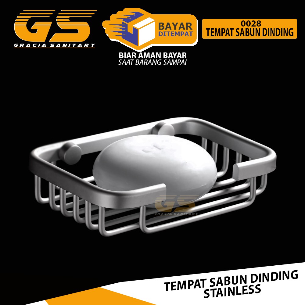 Tempat Sabun Batang Kamar Mandi Rak Sabun Dinding Stainless Single /  Tempat Sabun Stainless