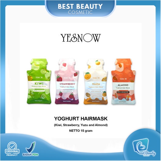 ★ BB ★ YESNOW Hair Mask Sachet 15gr | Masker Rambut | Perawatan Rambut - Yesnow Yoghurt Hair Mask