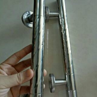 SET 2PCS Pull handle pintu  suling ukir kunci  body pelor 