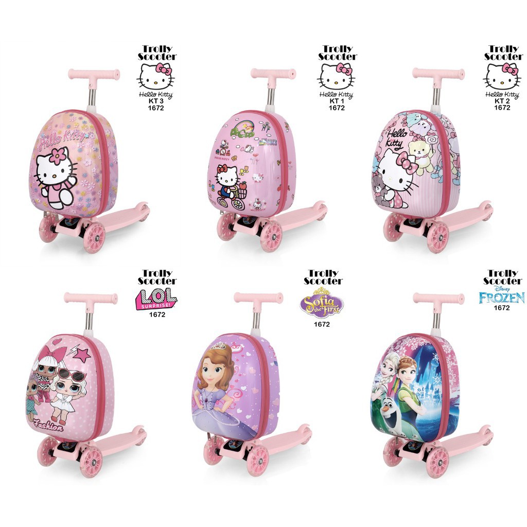 VA Troli Koper Anak Perempuan Scooter 3 Roda Import Tas VA Troli Koper Anak Perempuan Scooter 3 Roda Import Tas