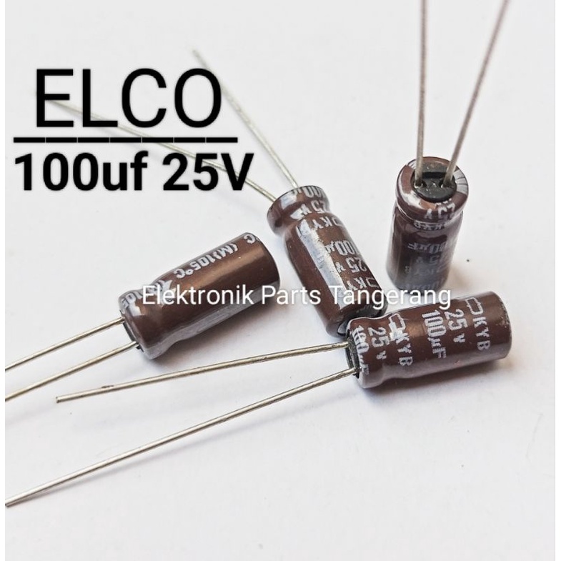 (1 Buah) KAPASITOR ELCO 100UF 25V CAPACITOR ELCO 100UF 25V KAPASITOR 100UF 25V CAPACITOR 100UF 25V E