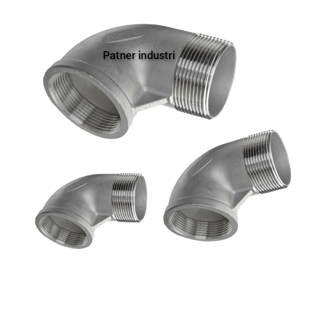 Street elbow drat luar dalam 1 1/2 inch stainless steel