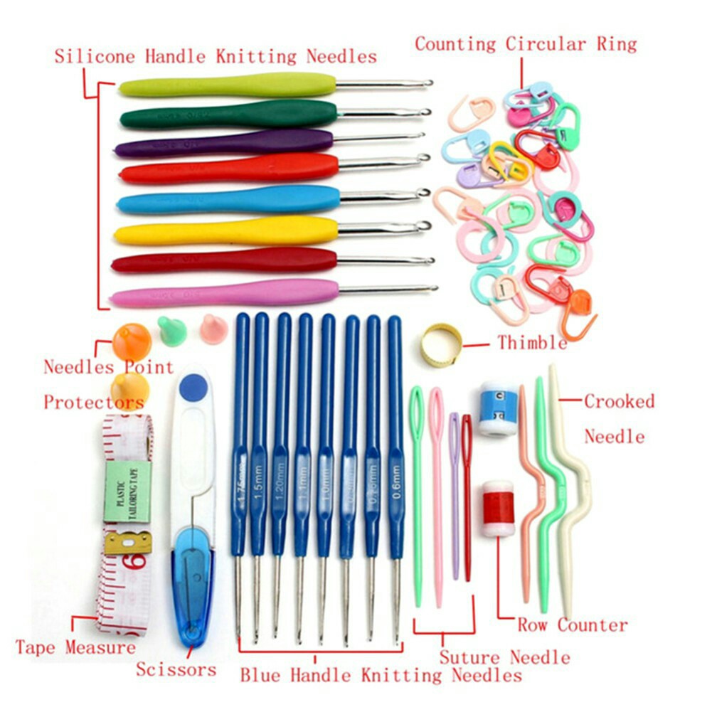 Hakpen Set dan Aksesoris Rajut/Perlengkapan Rajut/Jarum Rajut Set/Alat Rajut Set