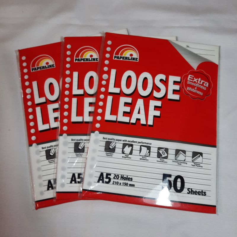 

Loose leaf A5 paperline 50 sheets