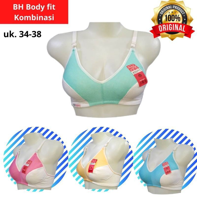 RC Bodyfit Bh Sport/Bh Remaja Bodifit/Bra Remaja Motif Busa Tipis Tanpa Kawat Size 32-36