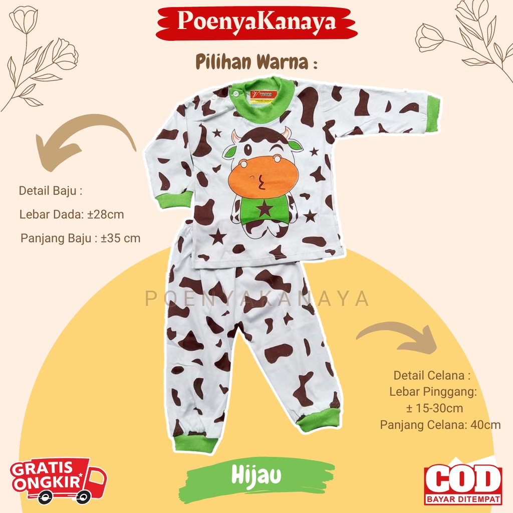 Setelan Baju Bayi Piyama Bayi Panjang SAPI Viori 6-18 Bulan SPY191