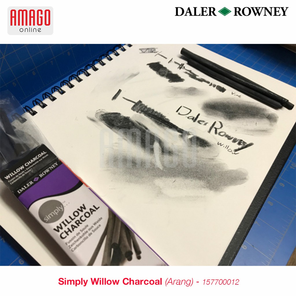 DALER-ROWNEY Simply Willow Charcoal Set 12 pcs - Arang untuk Menggambar - 157700012