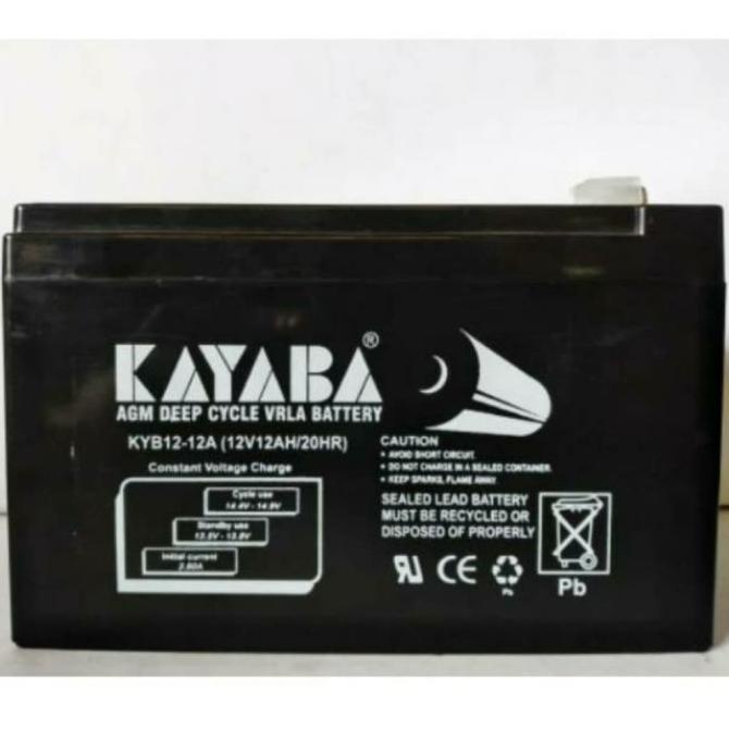 Aki Baterai Kering MF VRLA UPS Sepeda Listrik KAYABA 12V 12Ah GEL originaleveryday44 dijamin