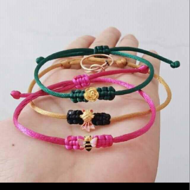 Charm  kadar 24k 99% berbagai macam charm ikan lebah mawar bisa kombinasi tali hongkong
