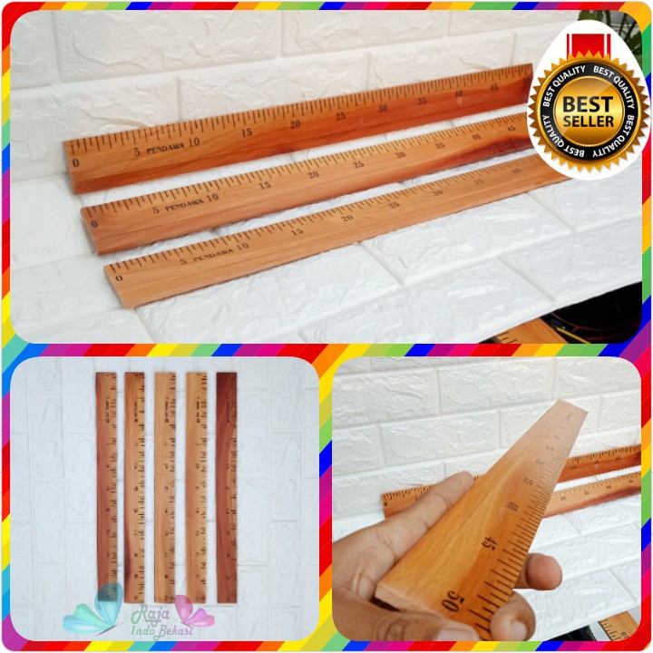 Penggaris Kayu 50 Cm Kualitas Bagus Jidar Panjang 0.5 M Penggaris Mistar Kayu - Bukan 100 Cm