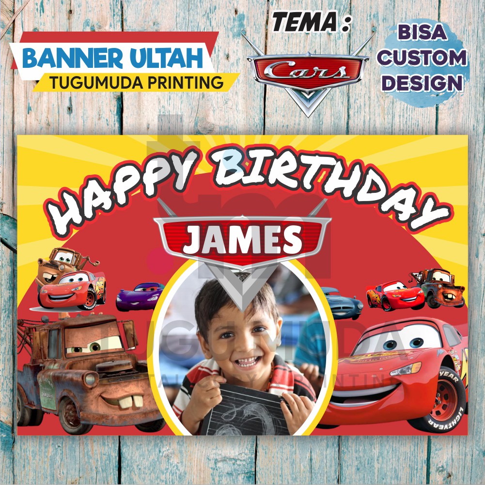 Cetak Banner|Backdrop|Spanduk Ultah/Birthday/Ulang Tahun Anak - CARS