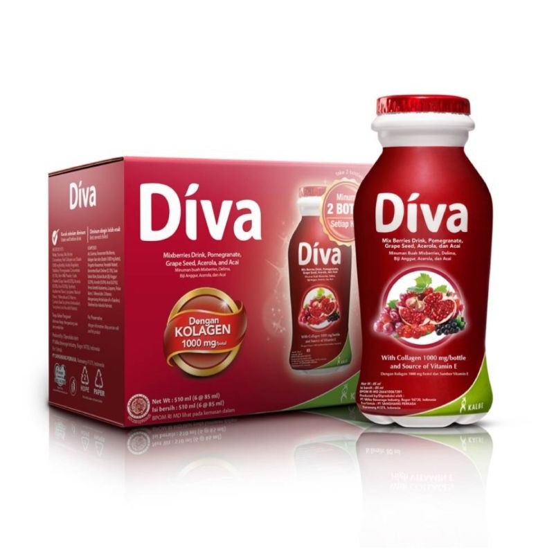 Diva Beauty Drink Suplemen minuman berkolagen 85ml produk kalbe