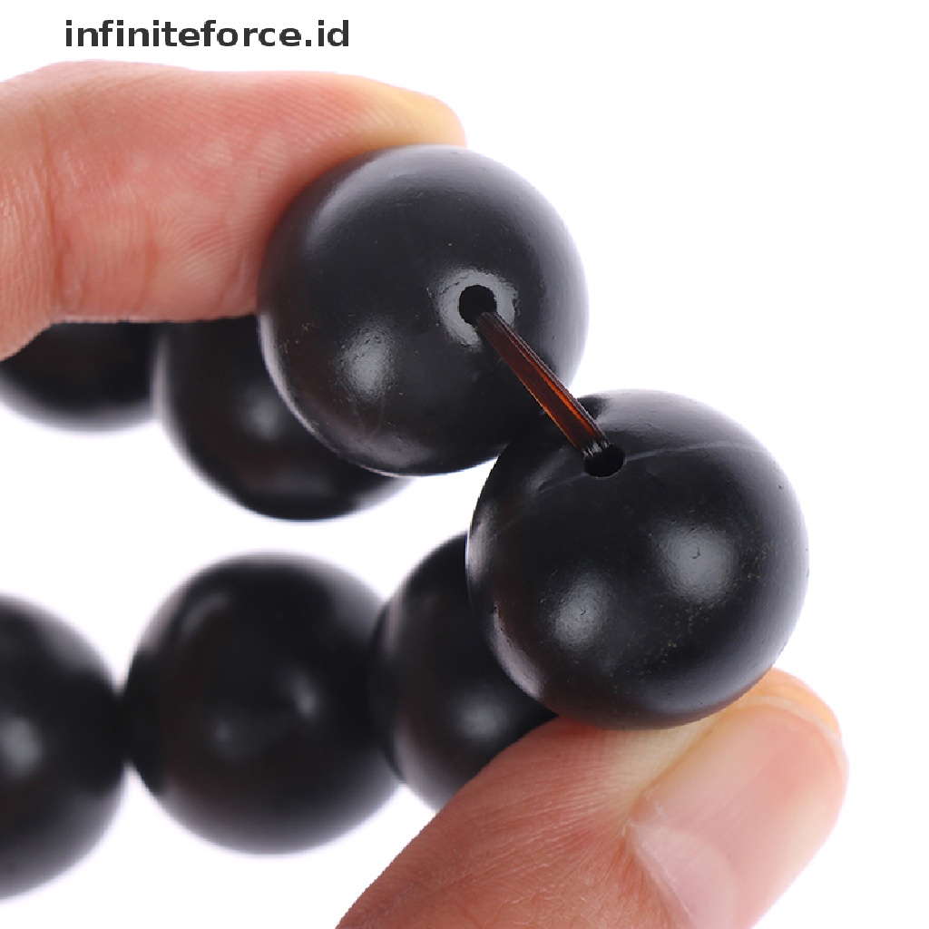 Infiniteforce.id Gelang Tangan Manik-Manik Batu Bianshi Hitam Alami 8mm - 18mm Untuk Pria