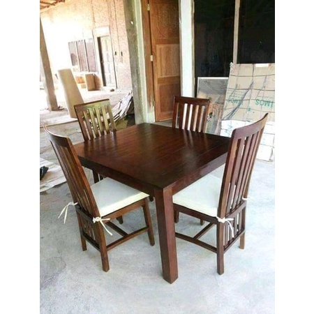 Meja makan kursi sofa bantalan dudukan meja kursi bahan kayu jati