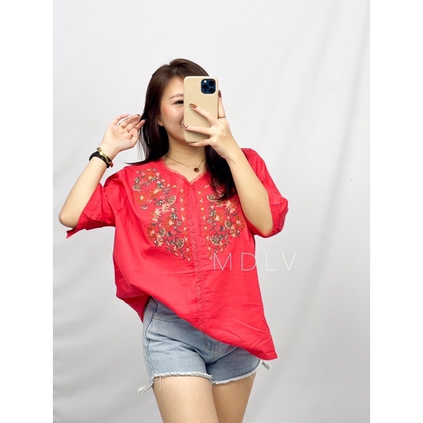 MDLV ~ 5072 Jocelynn Embroidered Top Atasan Blouse Wanita Fashion import