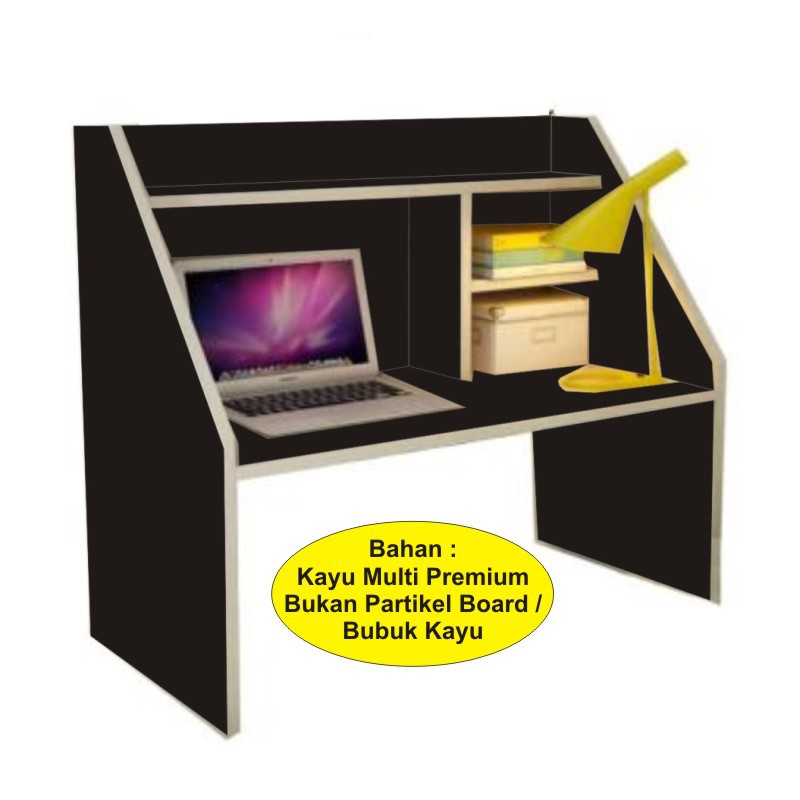 Meja Belajar Lesehan Warna Hitam Minimalis