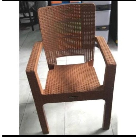 BANGKU NAPOLLY / KURSI PLASTIK NAPOLLY SENDER TANGAN MOTIF ANYAMAN