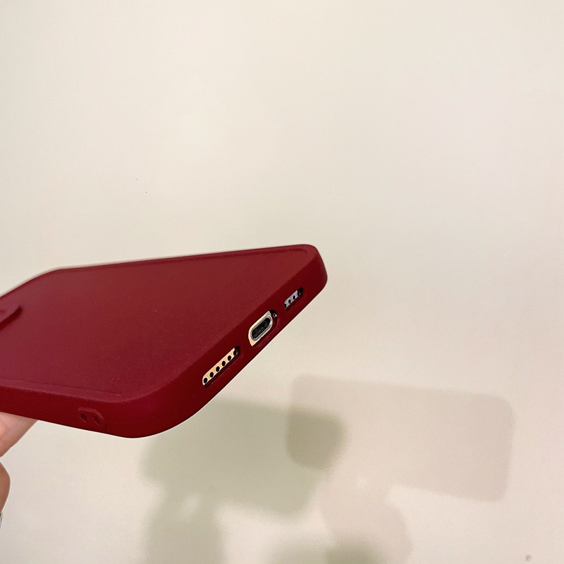Korean Style！Red Wine Color Soft Silicon Case OPPO F11 A52 A92 A9 A5 A31 2020 Reno 5 6 Simple Casing VIVO V15 V20 Pro S1 Y12S Y20 Y20i Y20S Y20A Y12i Y11 Y12 Y15 Y17 Y19 Y50 Y30 Y30i Xiaomi Redmi Note 7 8 Pro 10 Camera Protector