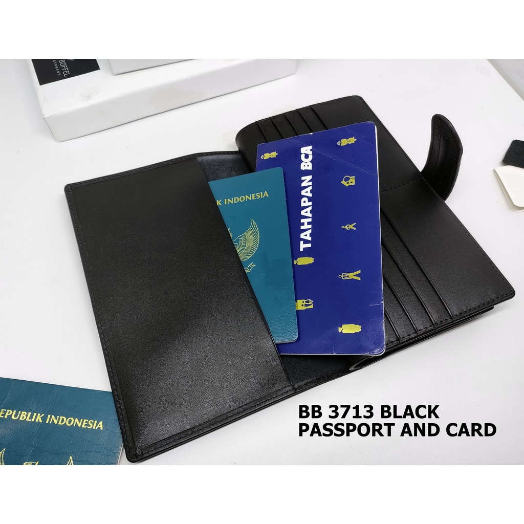 PASSPORT HOLDER DOMPET PASPOR DAN 40 CARD BB 3713 BLACK - TRAVEL DOCUMENT HOLDER