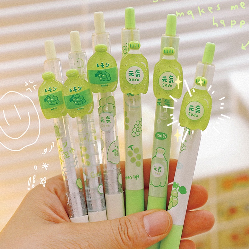 Pulpen Tinta Hitam 0.5mm Seri Jus Lime