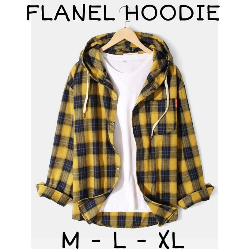 FLANEL HOODIE IMPORT UNISEX LENGAN PANJANG