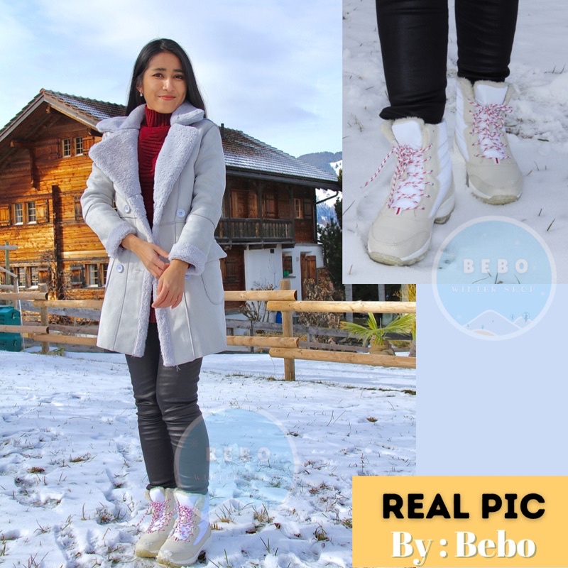 Winter Snow Boots Waterproof Sneaker Boots anti air Musim Dingin