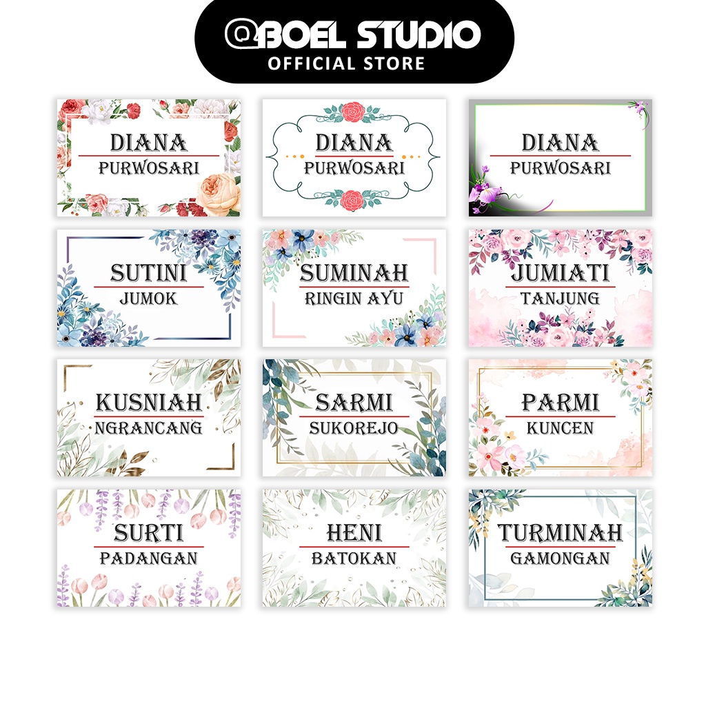 

Kartu Nama Kondangan / Buwoh / Tonjokan Laminating 2 Sisi