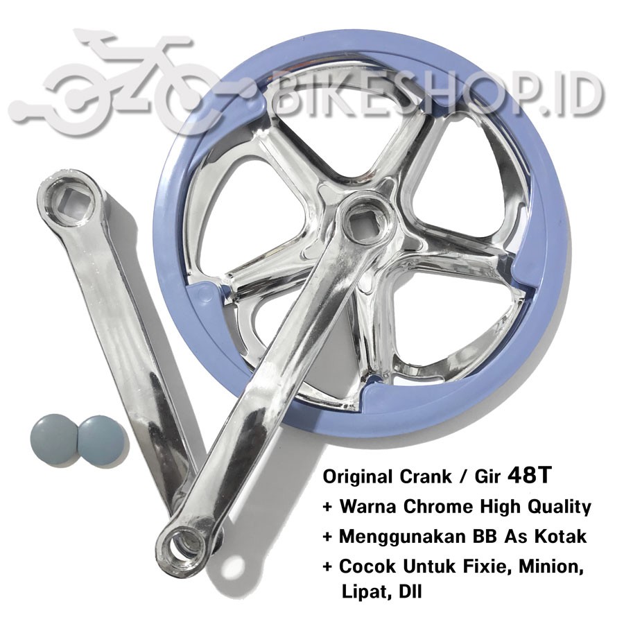 SP60D Gir Gear Crank Sepeda 48T Single 1 Susun Lipat Minion MTB Fixie Chrome As Kotak | High Quality