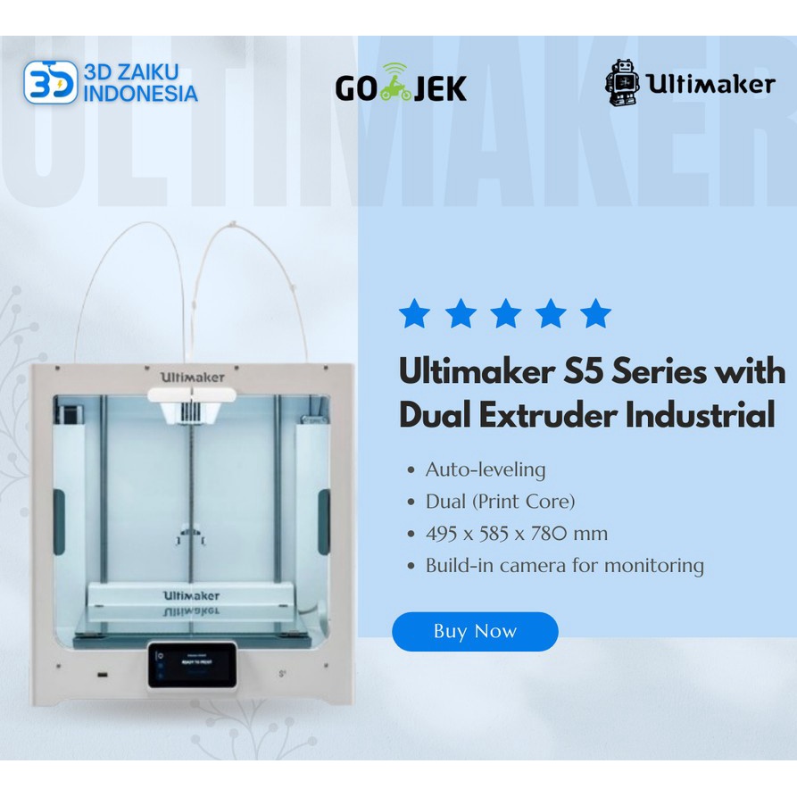 Original Ultimaker S5 Series with Dual Extruder Industrial 3D Printer