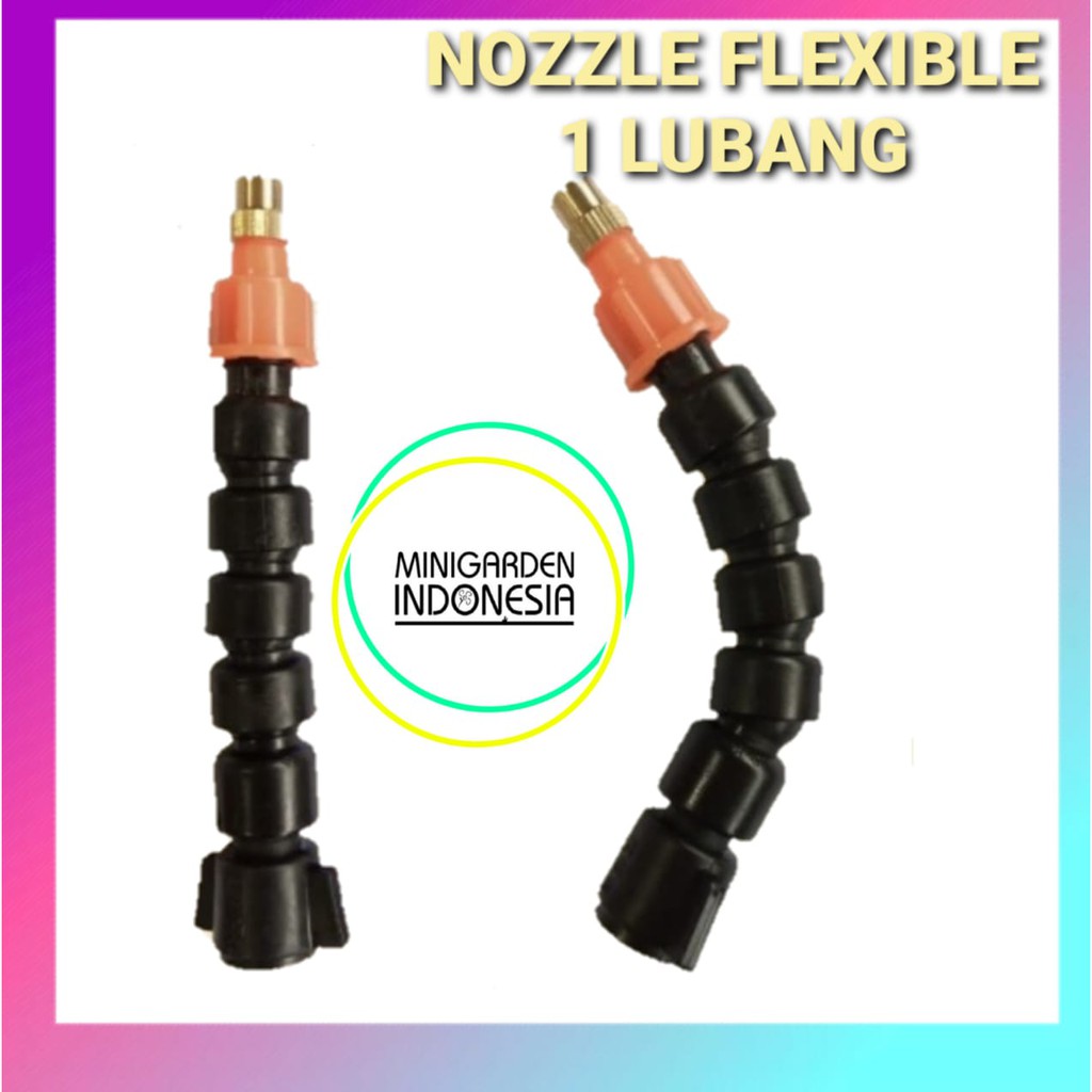 FLEXIBLE NOZZLE 1 LUBANG sprinkler kuningan sprayer elektrik putar elastis spruyer mist fogger kabut