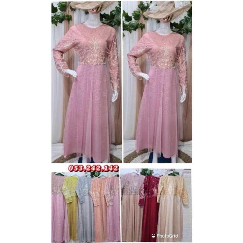 GAMIS Brukat kombinasi tile dot mewah