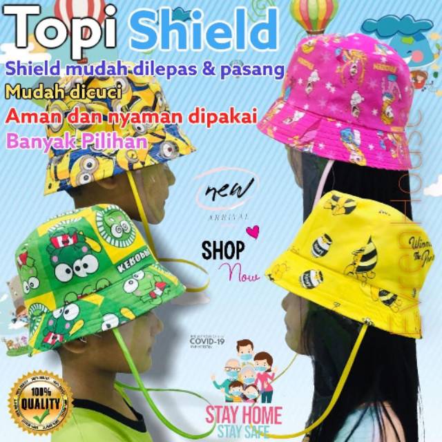 Topi Shield anak /topi korona, topi dan visor bisa di lepas