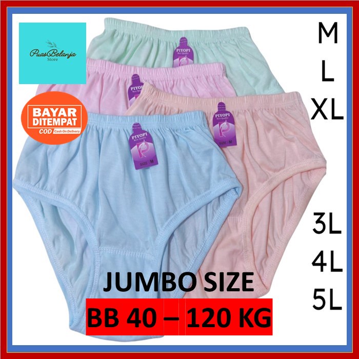 Celana Dalam Wanita Katun JUMBO CD Wanita Ibu Hamil 5L 4L XXL XL  CD Wanita Polos Ecer