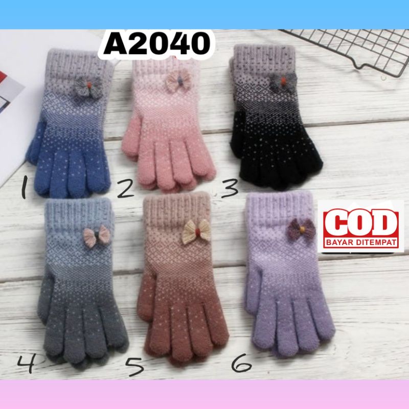 Sarung Tangan Wanita Touch Screen Bahan Halus A2040