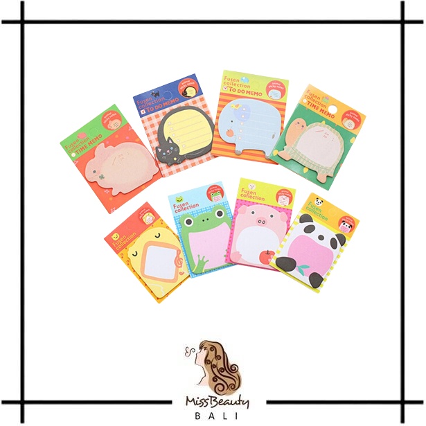 

Memo Motif Binatang / Sticky Notes Karakter Animal / Memo Karakter Animal / Tempelan Kertas Catatan