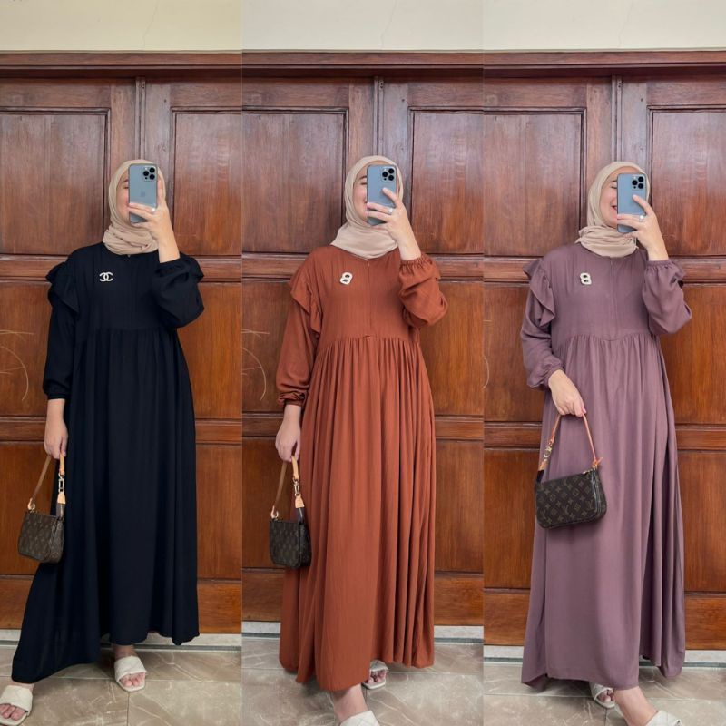Gamis Crinkle Airflow Import Gamis Adem Kekinian