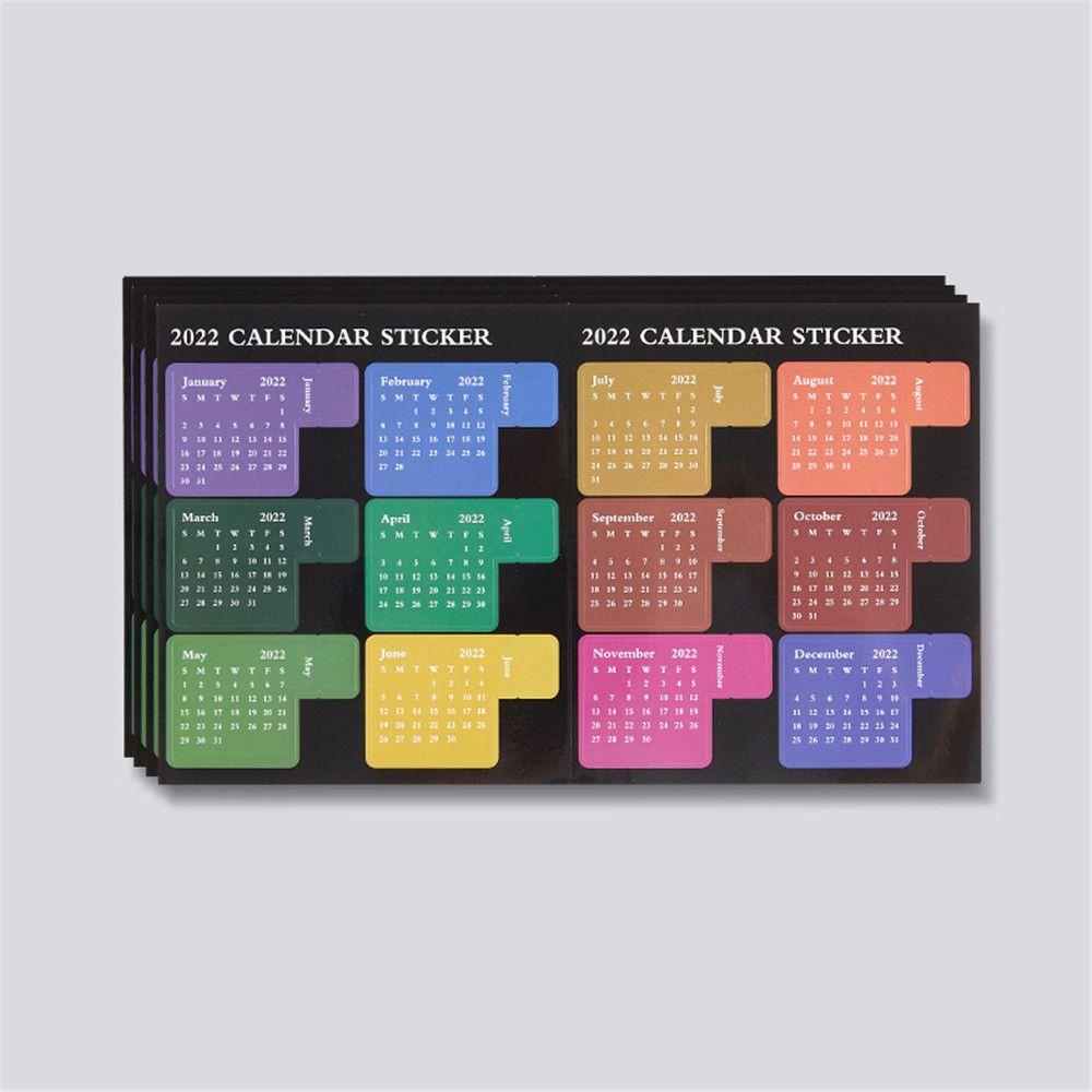 Agustina 2022stiker Kalender Wanita Planner Harian Mingguan Notebook Kantor Sekolah Self Adhesive Index Stickers