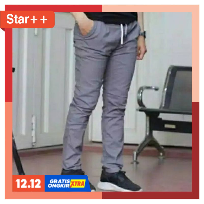 ⭐⭐⭐⭐⭐ CELANA CHINO REMAJA PANJANG PENDEK MELAR / CELANA CHINOS COWOK PANJANG KARET PINGGANG RIP