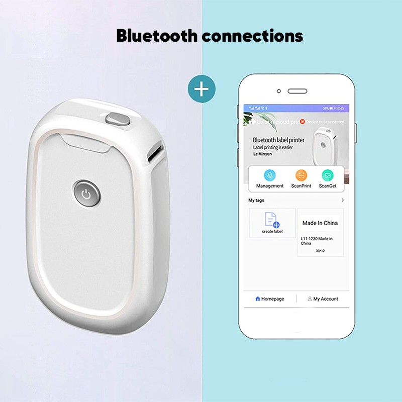 Bepop Bluetooth Printer Laber Sticker Portable Pocket Thermal Printing L11